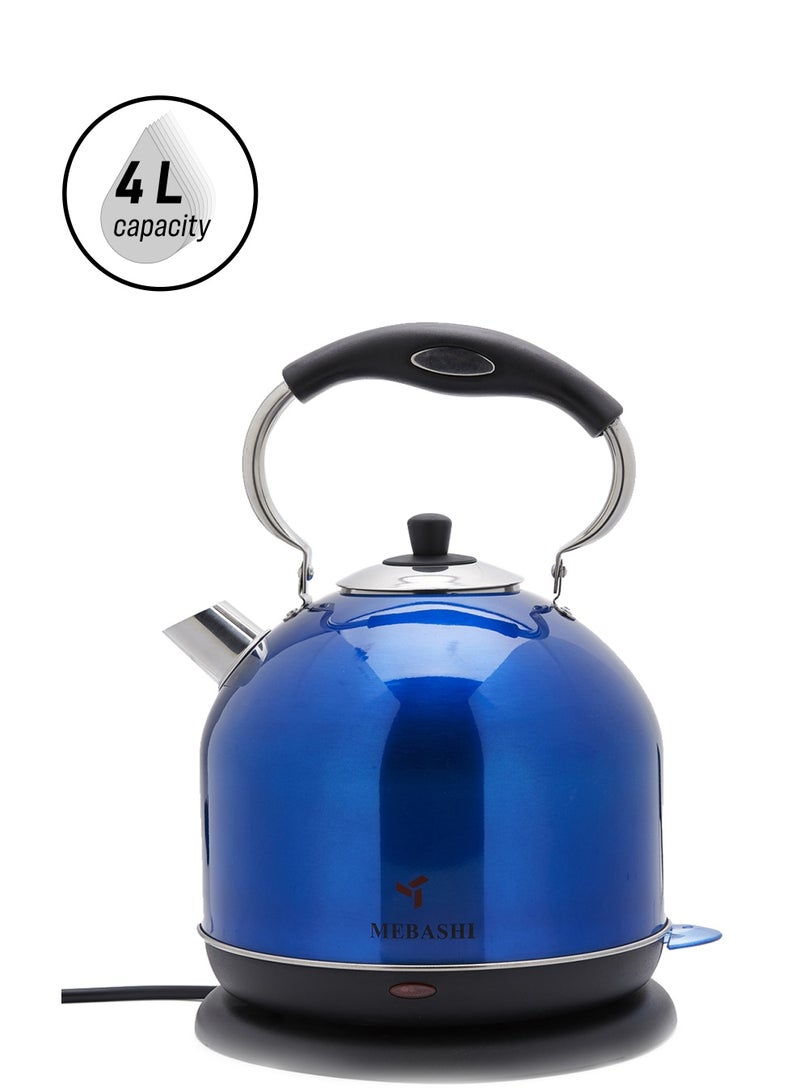 ميباشي غلاية مع مقياس الماء 4 L 2200 W ME-KT5002B أزرق/ أسود/ فضي  - Image 1