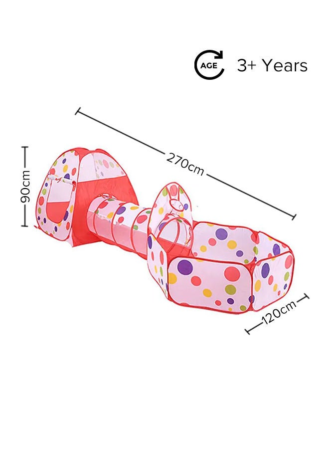 Somay 3-In-1 Pop Up Foldable Portable Indoor Outdoor Play Tent House With Tunnel And Ball Pool For Children - Image 2