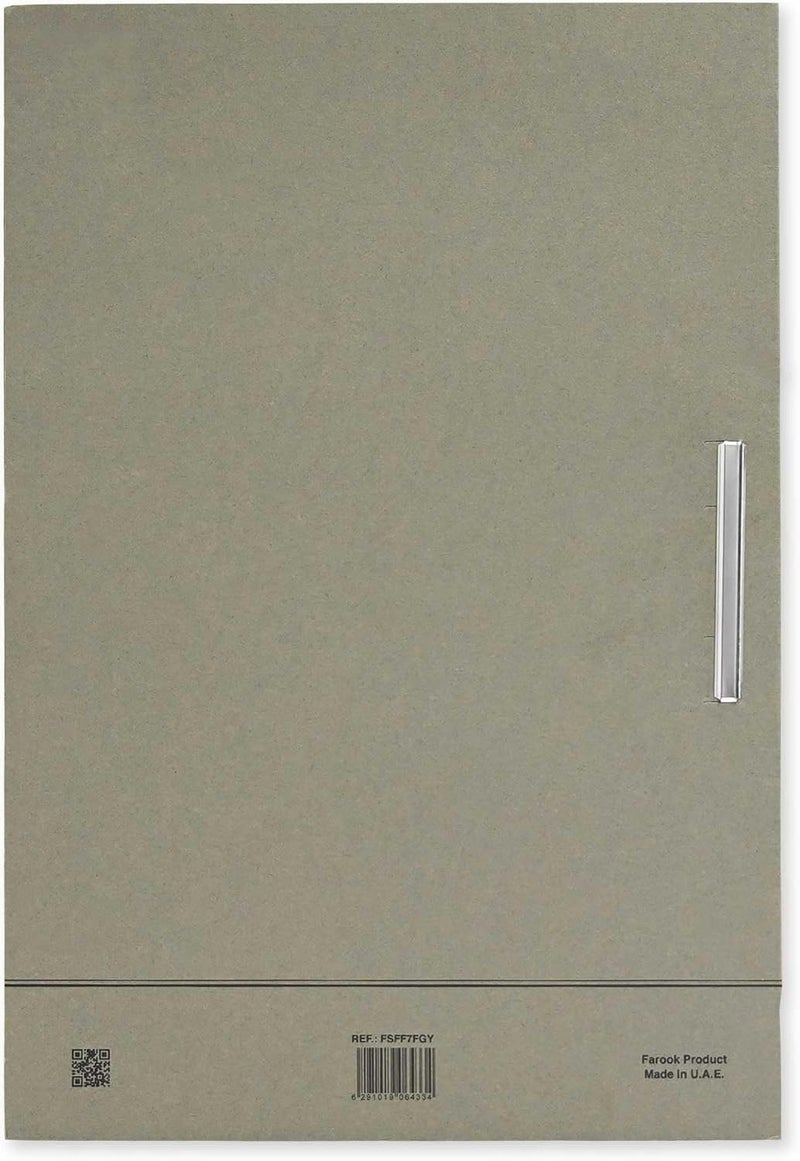 FIS Square Cut Folders with Fastener, Grey Color, Pack of 50, 320 GSM, F/S (210 x 330 mm) Grey - Image 2