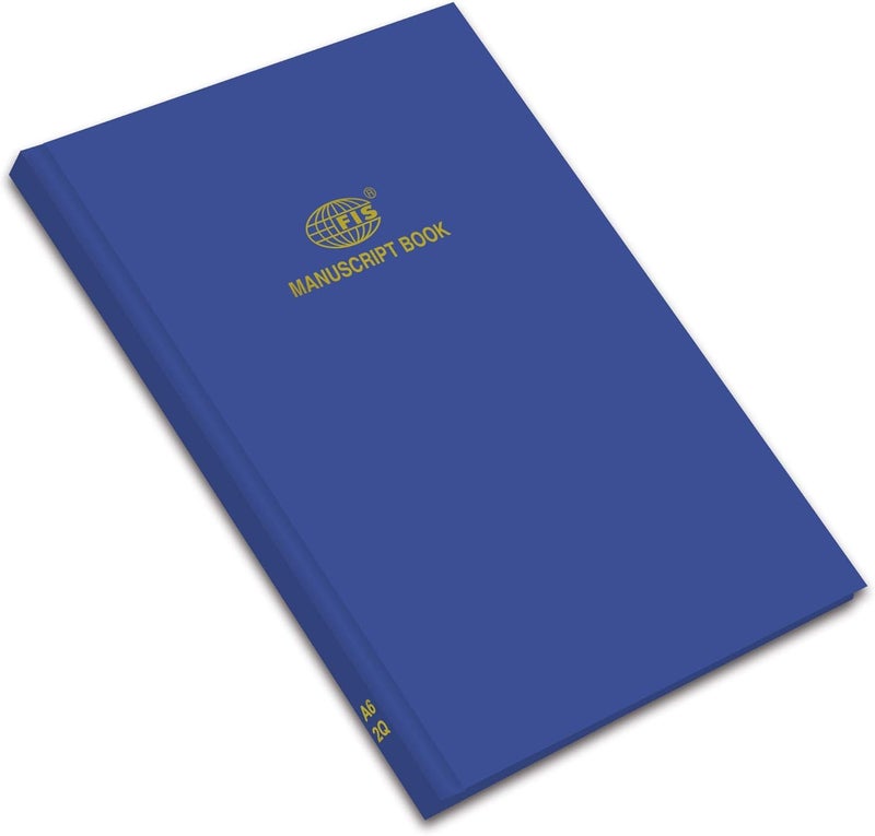 FIS Manuscript Book - A6 Size, 8mm Single Ruled, 96 Sheets, Hard Cover, Blue Blue - Image 1