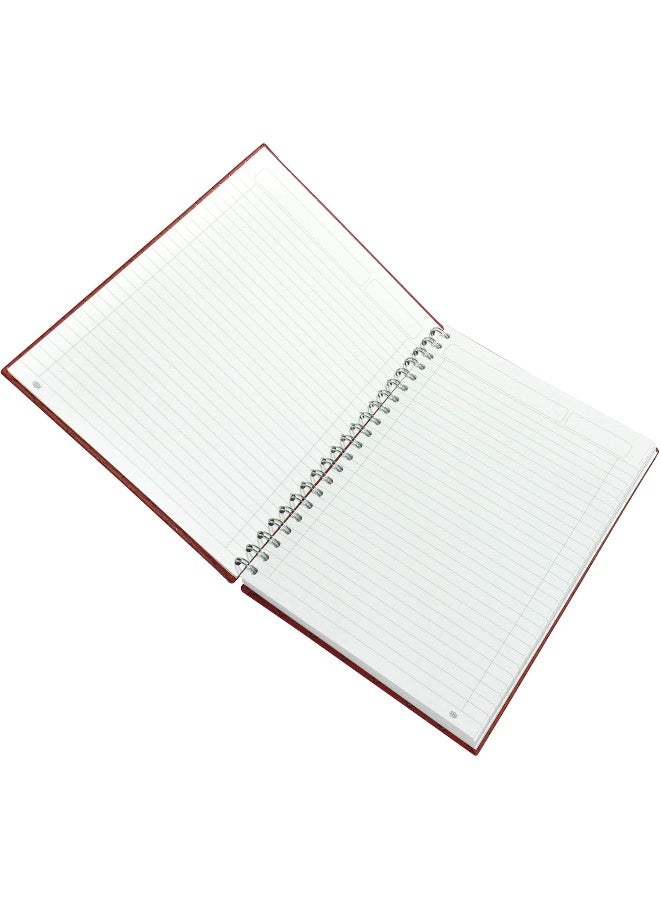 FIS Italian PU Spiral Cover University Notebook, 120 Sheets, 3 Subject, 8.5 x 11 Inch Maroon - Image 2