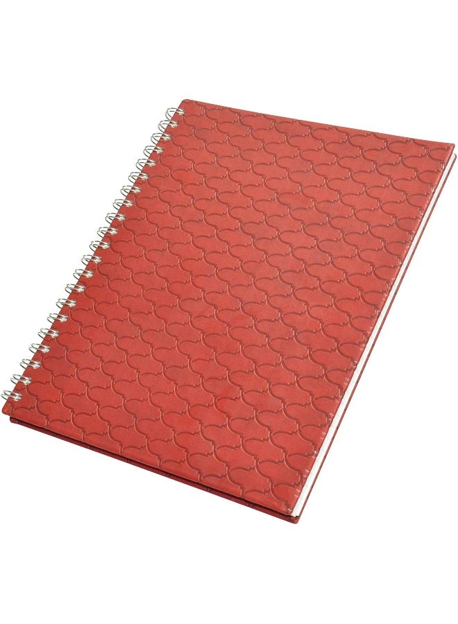 FIS Italian PU Spiral Cover University Notebook, 120 Sheets, 3 Subject, 8.5 x 11 Inch Maroon - Image 3