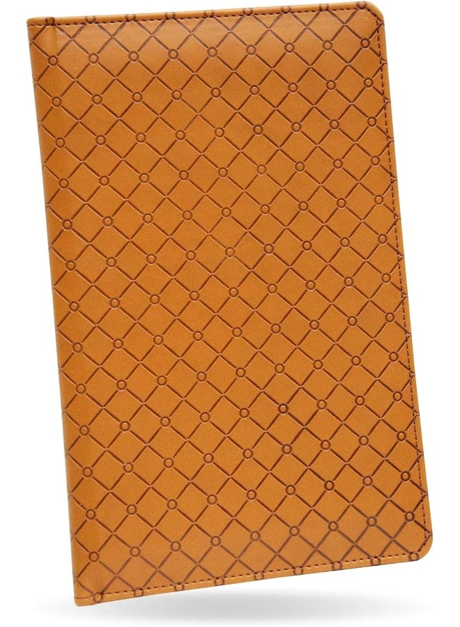 FIS Executive Bill Folder - Brown Italian PU with Magnetic Flap, Pen Holder, Gift Box Yellow - Image 2