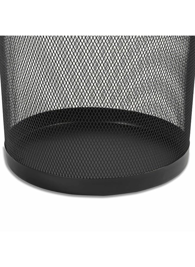 FIS Metal Waste Basket - Round Wire Mesh Trash Bin, Black, 240x240x330mm Black - Image 3