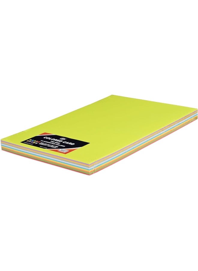 FIS Colored Cards, A4 Size, 100 Pieces in 10 Assorted Colors - Image 1