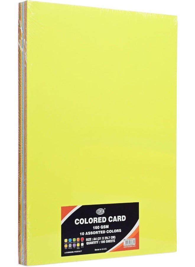 FIS Colored Cards, A4 Size, 100 Pieces in 10 Assorted Colors - Image 4