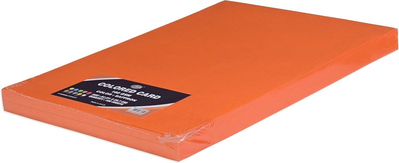 FIS Saffron Colored Card Pack - 100 A4 Sheets, 160 GSM - Image 2