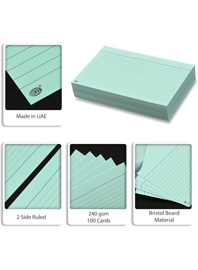 FIS® Ruled Record Cards, 5"x3" Inches, Blue, 100 Sheets - Image 4