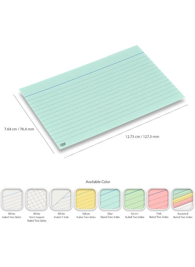 FIS® Ruled Record Cards, 5"x3" Inches, Blue, 100 Sheets - Image 3