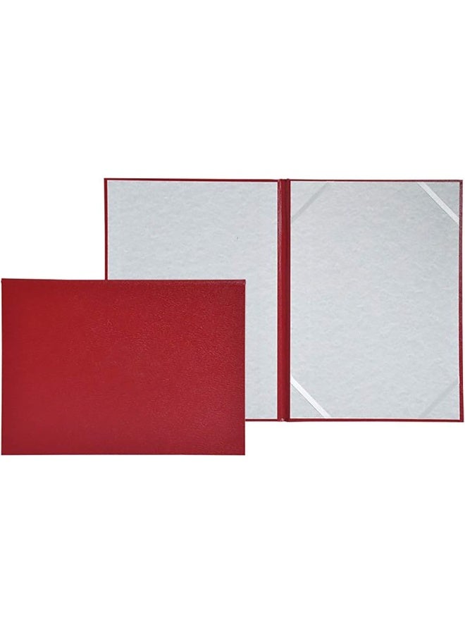 FIS A4 Certificate Folder - Hard Cover Vinyl Material in Maroon Red/Silver
