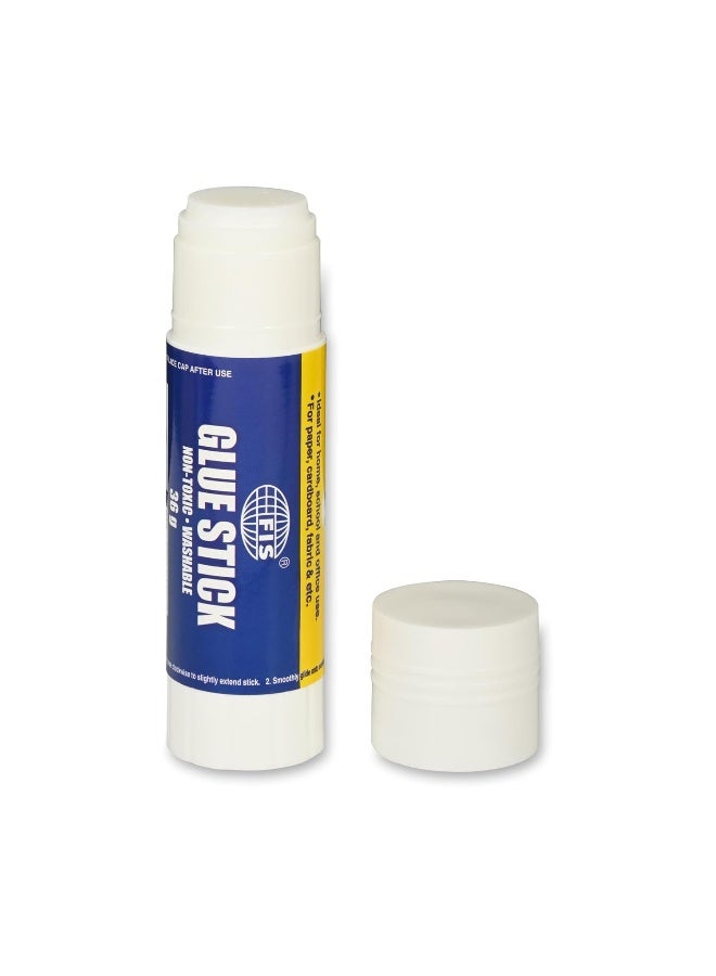 FIS Non-Toxic Washable White Glue Stick, 36g, Box of 12 Pieces White - Image 3