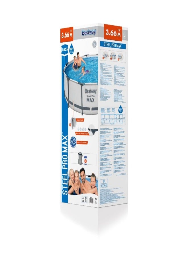 Bestway - Steel Pro Frame Pool Set+filter Pump 2656260 366x100cm - Image 1