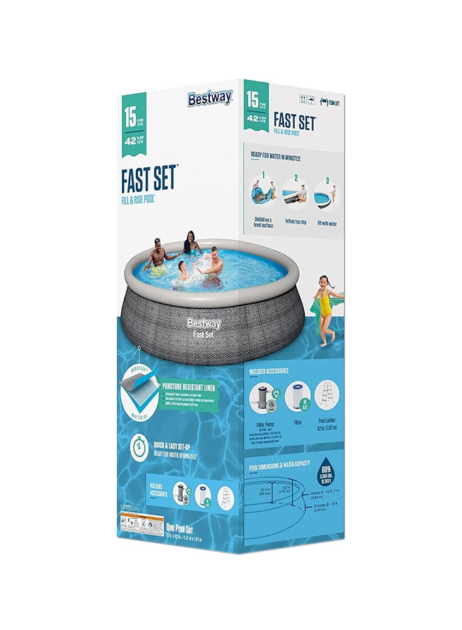 Bestway Swimming Pool Set (457 x 84 cm) 2.5 to 7.6 x41cm 2.5 to 7.6 x41cm  - Image 1