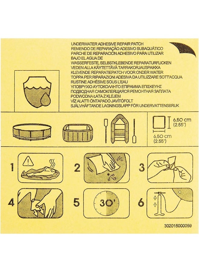 Bestway Underwater Adhesive Repair Patch, Size- 2.5" x 2.5"/6.5cm x 6.5cm, Pack of 10 pieces 42.3 sq cmcm  - Image 2