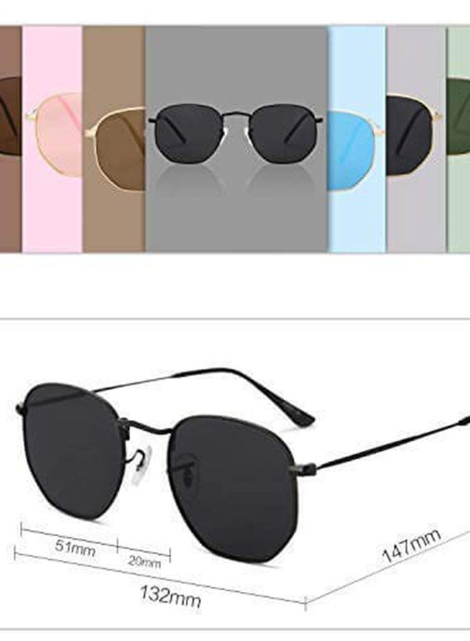 Styled Men's Sunglasses UV Protection Stainless Steel Hexagon - Image 5