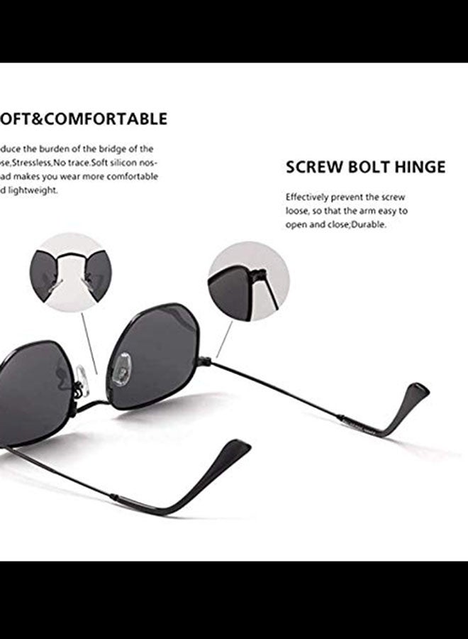 Styled Men's Sunglasses UV Protection Stainless Steel Hexagon - Image 3