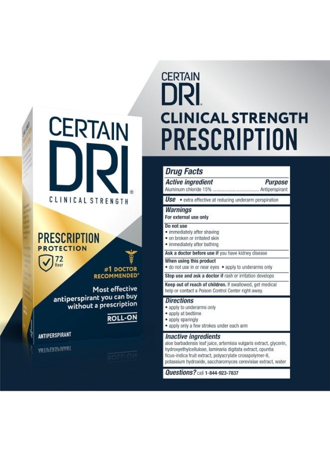 CERTAIN DRI Prescription Strength Clinical Antiperspirant Roll On 35Ml Packaging May Vary  - Image 4