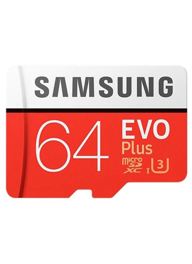 سامسونج بطاقة ذاكرة Evo بلس MicroSD مع محول 64 GB - Image 1