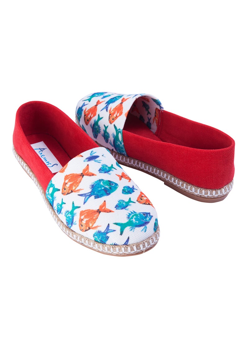 Biggdesign Anemoss Aquarium Slip-On Sneaker Red/White/Blue - Image 4