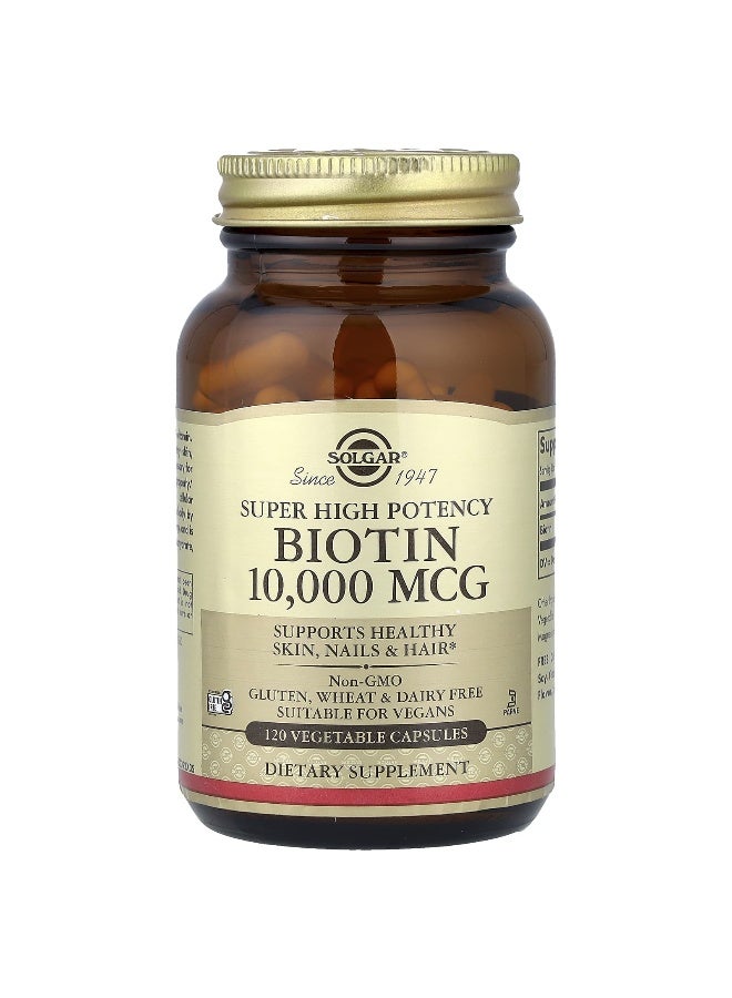 Solgar Biotin Super High Potency 10 000 Mcg 120 Vegetable Capsules - Image 1