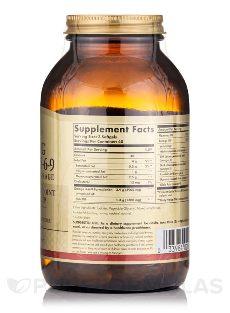 Solgar Omega 3-6-9 1300 mg - 120 Softgels - Image 2