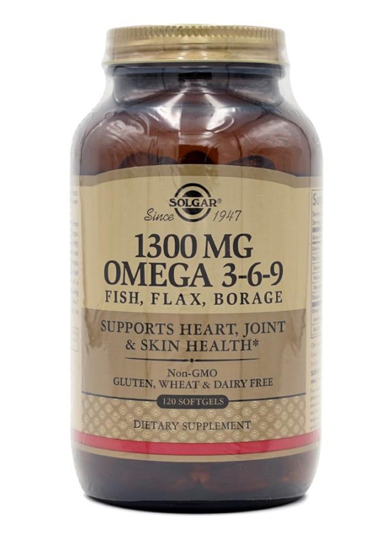 Solgar Omega 3-6-9 1300 mg - 120 Softgels - Image 1
