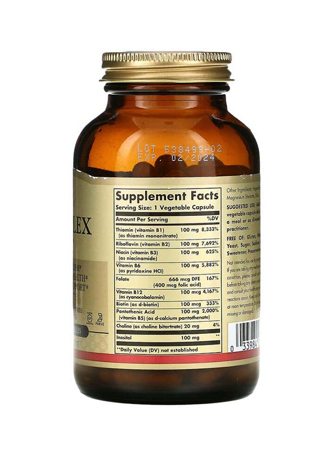 Solgar, B-Complex "100", 100 Vegetable Capsules - Image 2