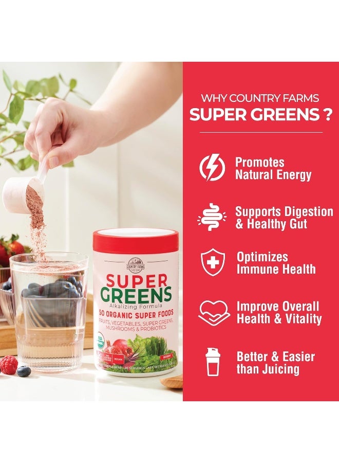 COUNTRY FARMS Super Greens, Alkalizing Formula, Berry, 10.6 oz  - Image 4