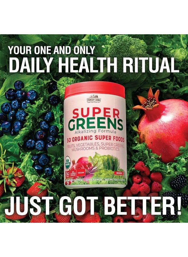 COUNTRY FARMS Super Greens, Alkalizing Formula, Berry, 10.6 oz  - Image 5