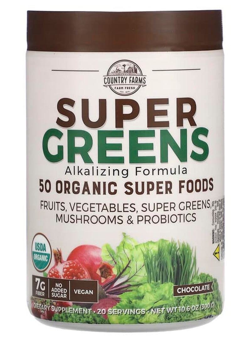 COUNTRY FARMS Super Greens Drink Mix - Delicious Chocolate 10.6 oz - Image 1