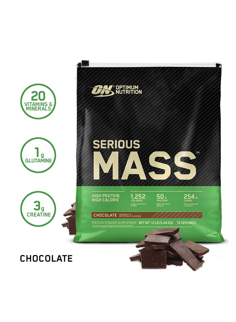 مسحوق بروتين Serious Mass Weight Gainer، وفيتامين C والزنك وفيتامين D لدعم المناعة - الشوكولاتة، 12 رطلاً - pnsku/N18840085A/45/_/1741607994/31c357de-a086-4cfe-9075-3d5789b1b1d9