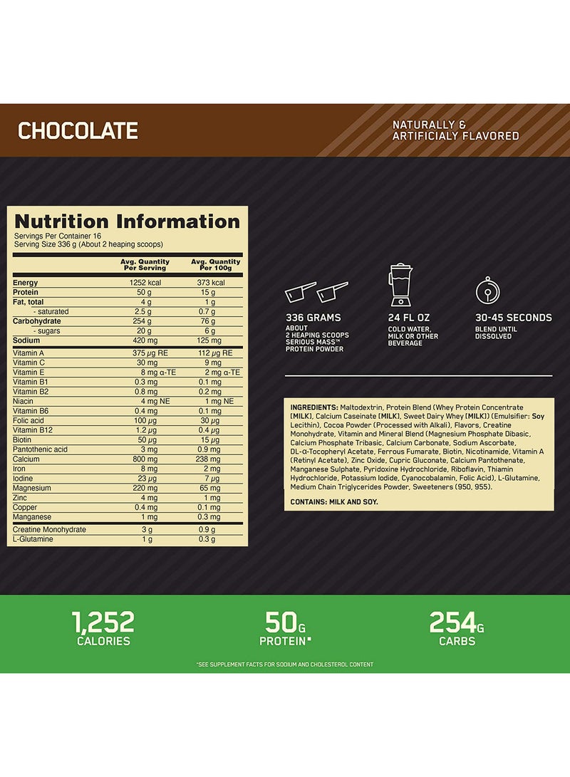 مسحوق بروتين Serious Mass Weight Gainer، وفيتامين C والزنك وفيتامين D لدعم المناعة - الشوكولاتة، 12 رطلاً - pnsku/N18840085A/45/_/1741607995/a9516349-f127-48d0-b055-3c28dd0b8b19
