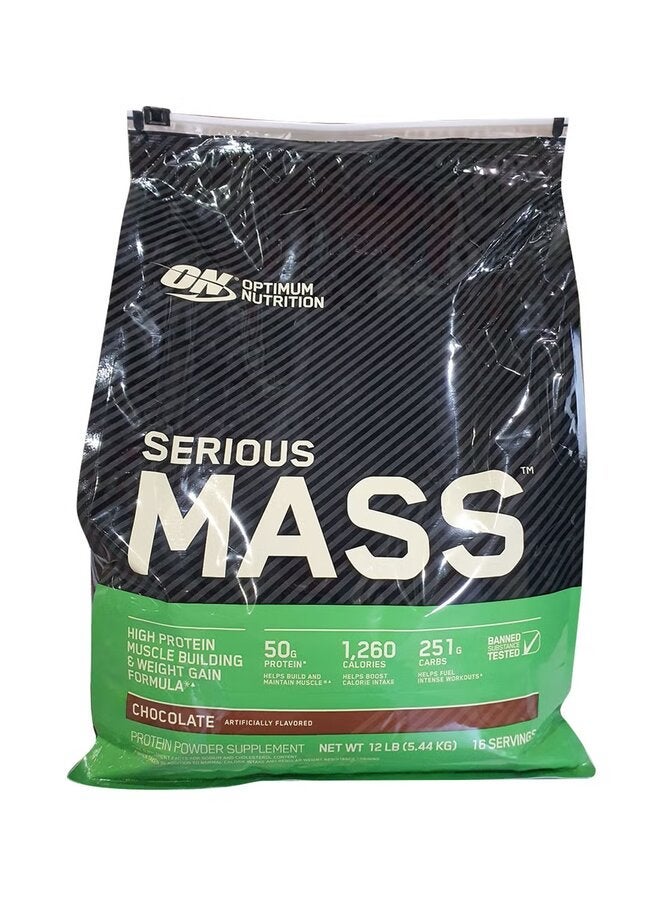أوبتيموم نيوتريشن مسحوق بروتين Serious Mass Weight Gainer، وفيتامين C والزنك وفيتامين D لدعم المناعة - الشوكولاتة، 12 رطلاً  - Image 1