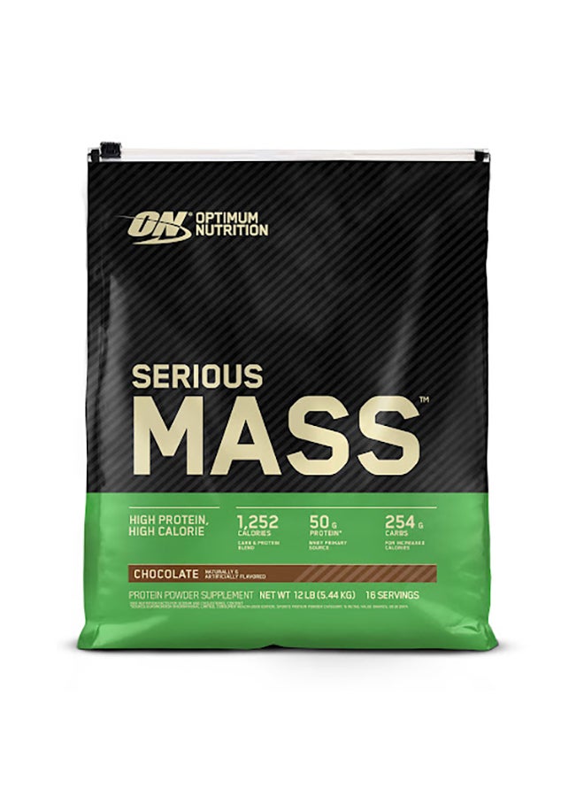 Optimum Nutrition Serious Mass High Protein Muscle Building And Weight Gainer Protein Powder Chocolate 12 Lbs 5.44 Kg  - Image 1