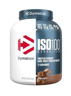 Dymatize ISO 100 Hydrolyzed Protein Powder - Gourmet Chocolate, 5lbs, 71 servings 