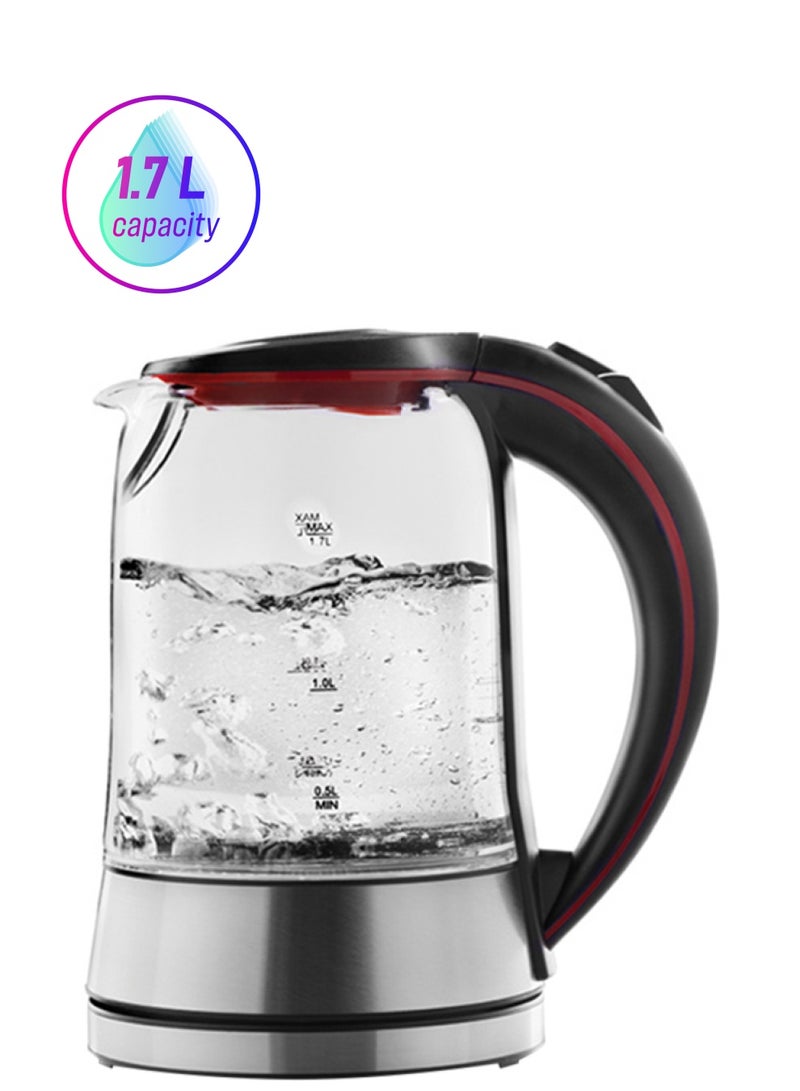 جانو غلاية ماء زجاج 1825 - نسخة أصلية 1.7 L 2200 W JN1825 فضي/أسود/شفاف