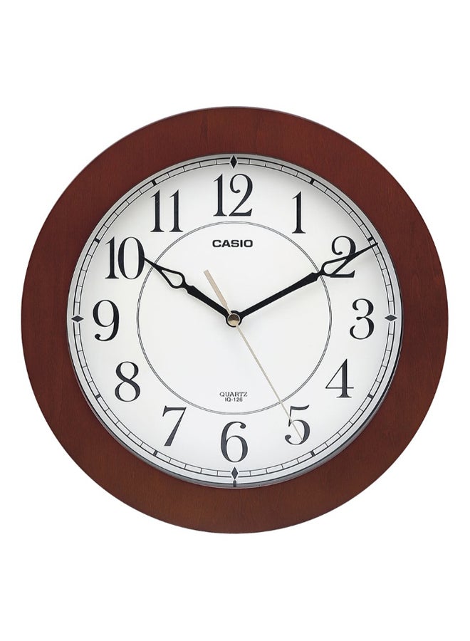 CASIO Round Shaped Analog Wall Clock Brown/White/Black 26cm - Image 1