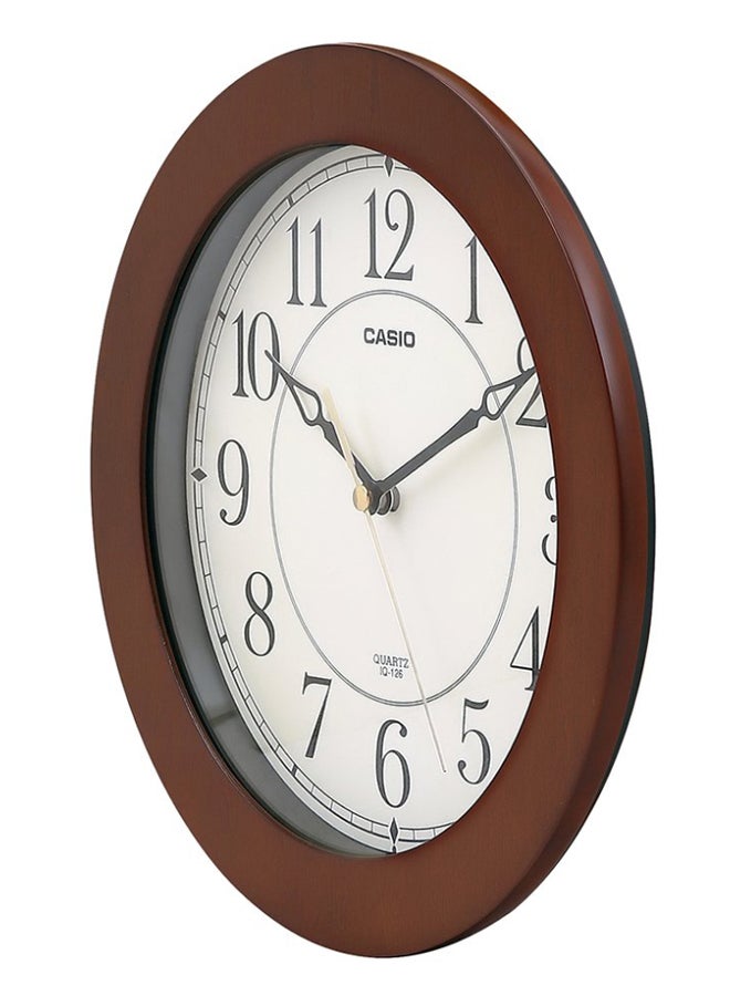 CASIO Round Shaped Analog Wall Clock Brown/White/Black 26cm - Image 2