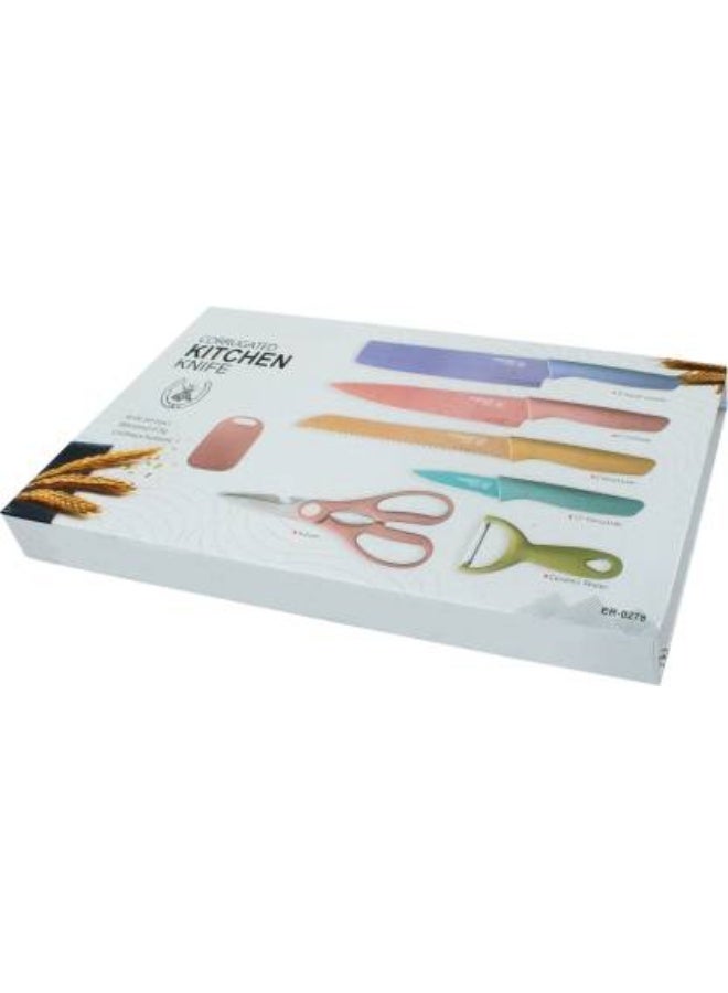 Winsor 6-Piece Steel Tips Soft Touch Handle Knife Set Multicolour  - Image 1