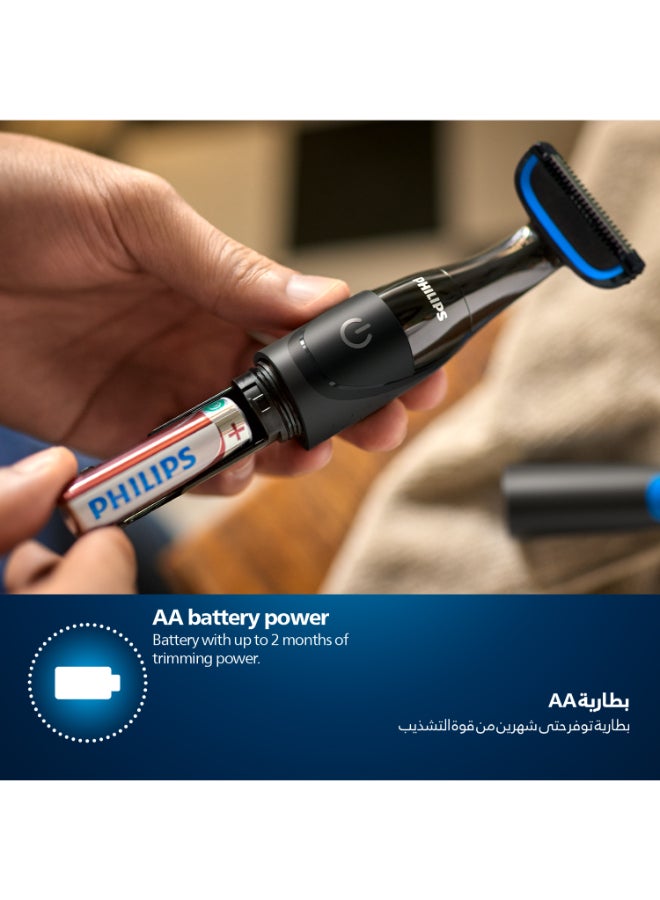 Philips Bodygroom BG1024/16,Showerproof Groin & Body Trimmer,Bidirectional Trimmer, Skin Protection System,AA Battery Included Black/Blue - Image 5