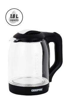 1.8 liter Electric Glass Kettle| Boil Dry Protection and Automatic Cut-Off | Perfect for Boiling Water, Milk, Tea| 1500 W Cool Touch Handle, Rotational Base, and Easy Clean Wide Opening| 2 Years Warranty 1.8 L 1500 W GK9901B Dark Brown/Clear