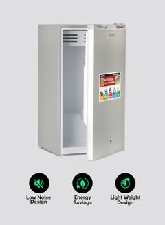 GEEPAS Defrost Mini Fridge 110L Capacity With Lamp, Door Lock & Key | Low Noise Design, Compact, Powerful Compressor, Energy Saving, Faster Cooling, Adjustable Thermostat GRF115SPEH Silver  - Image 5