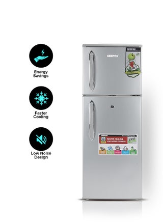 180LGross/ 132L Net Capacity, Double Door Refrigerator - Durable Double Door Refrigerator, Fast Cooling & Preserves Freshness, Low Noise, Energy Efficient, In-Built Deodorizer, Tempered Glass Shelves , Freezer Capacity-34L 120 W 120 W GRF1856SPN Silver - pnsku/N18906924A/45/_/1722515924/b552f3d2-b18f-4019-a104-d8397f0624ac