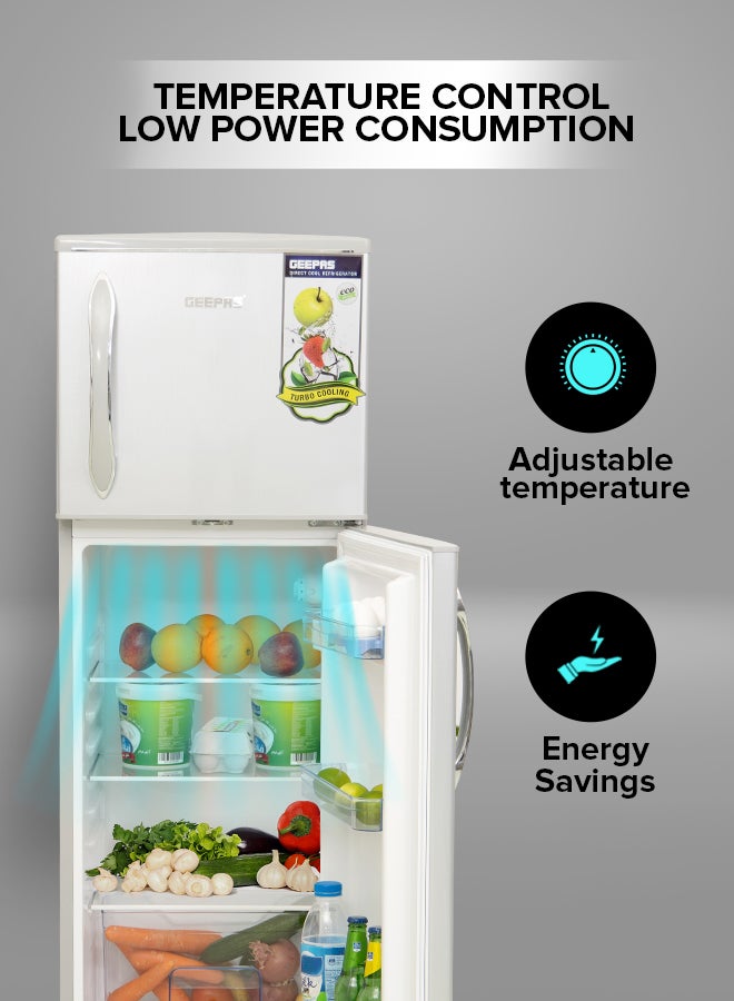 GEEPAS 180LGross/ 132L Net Capacity, Double Door Refrigerator - Durable Double Door Refrigerator, Fast Cooling & Preserves Freshness, Low Noise, Energy Efficient, In-Built Deodorizer, Tempered Glass Shelves , Freezer Capacity-34L 120 W 120 W GRF1856SPN Silver - Image 5