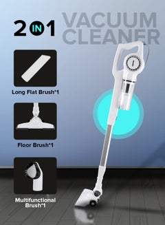 GEEPAS Stick & Handheld Vacuum Cleaner, HEPA Filter, Handheld & Stick, 0.9L Dust Bag Capacity, 600W Powerful Motor, Transparent Dust Cup for Easy Check, Lightweight Body & Low Noise 0.9 L 600 W GVC2596N White  - Image 3