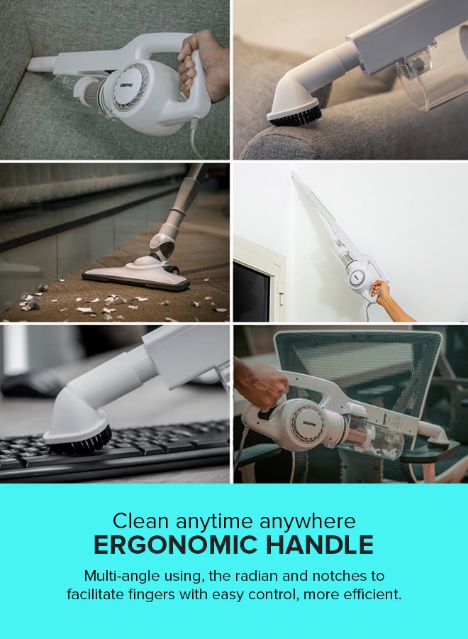 GEEPAS - Stick & Handheld Vacuum Cleaner, HEPA Filter, Handheld & Stick, 0.9L Dust Bag Capacity, 600W Powerful Motor, Transparent Dust Cup for Easy Check, Lightweight Body & Low Noise 0.9 L 600 W GVC2596N White - Image 1
