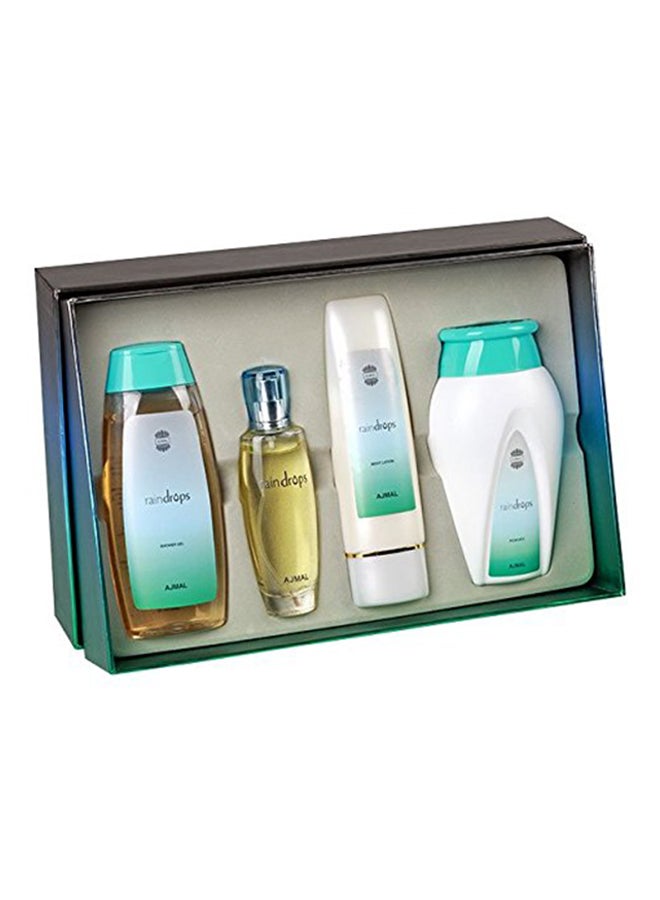 Ajmal Raindrops Gift Set (Raindrops Spray 50ml, Raindrops Body Lotion 100ml, Raindrops Shower Gel 200ml & Raindrops Powder 100gm) - Image 3