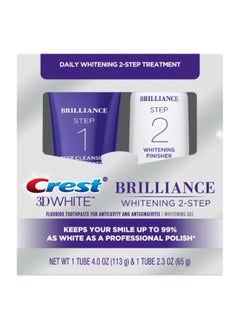 Crest 3D White Brilliance Toothpaste And Deep Cleansing Whitening Gel System 113gr + 65grams  - Image 1