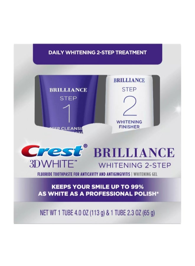 Crest 3D White Brilliance Toothpaste And Deep Cleansing Whitening Gel System 113gr + 65grams  - Image 1