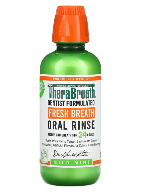 Fresh Breath Dentist Formulated Oral Rinse, Mild Mint, 16 Oz Packaging may vary 473ml